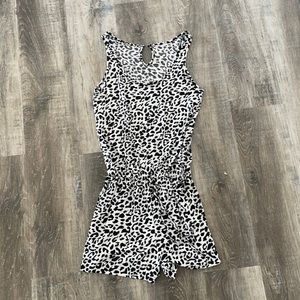 Cheetah print shorts romper